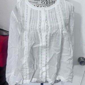 NWT American Eagle White Embroidered Top
